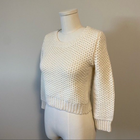 Aritzia Talula Cropped Wool Alpaca Knit Sweater - Picture 3 of 13